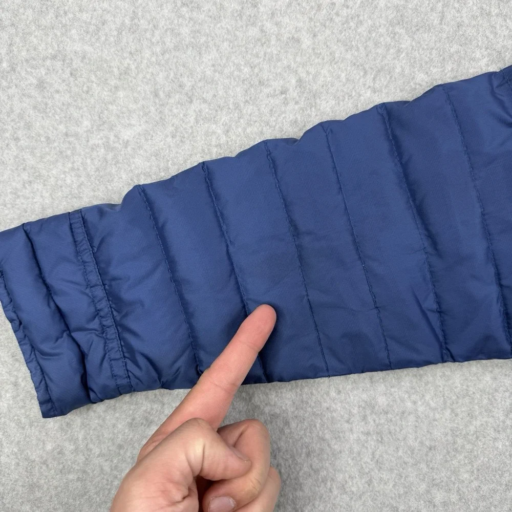 Relwen Jacket Mens Small Blue Puffer Goose‎ Down Quilted Snap Button Outdoors